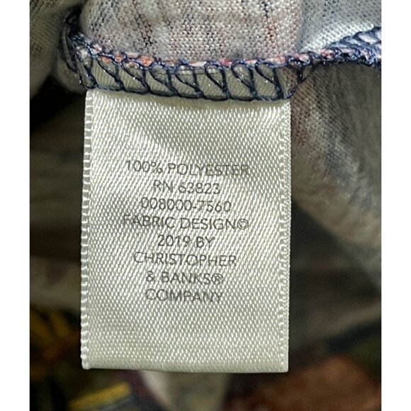 Christopher & Banks Top Knit Fall Botanical Size L Large Brown Blue - Picture 6 of 7